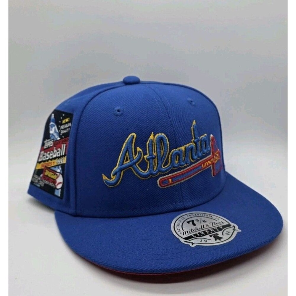 Atlanta Braves Lids X Mitchell & Ness Exclusive Hat Topps Chrome 7-3/8  No Pin